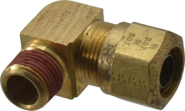 Parker - 5/8" OD, Brass Male Elbow - 150 Max Working psi, -40 to 200°F, Comp x MNPT Ends - Benchmark Tooling