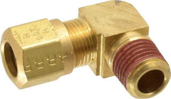 Parker - 3/8" OD, Brass Male Elbow - 150 Max Working psi, -40 to 200°F, Comp x MNPT Ends - Benchmark Tooling