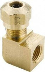 Parker - 3/8" OD, Brass Female Elbow - 150 Max Working psi, -40 to 200°F, Comp x FNPT Ends - Benchmark Tooling