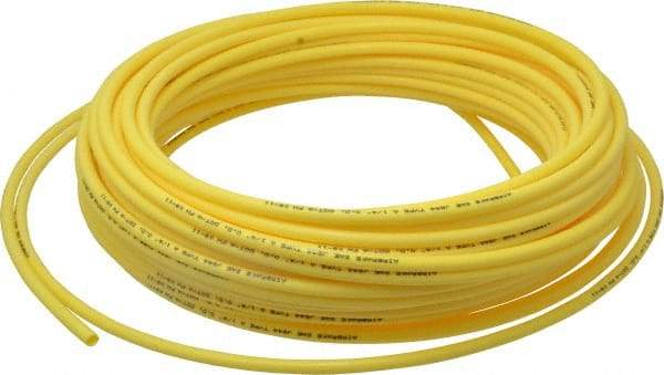 Coilhose Pneumatics - 11/64" ID x 1/4" OD, 0.04" Wall Thickness, 100' Long, Nylon 11 Tube - Yellow, 150 Max psi - Benchmark Tooling