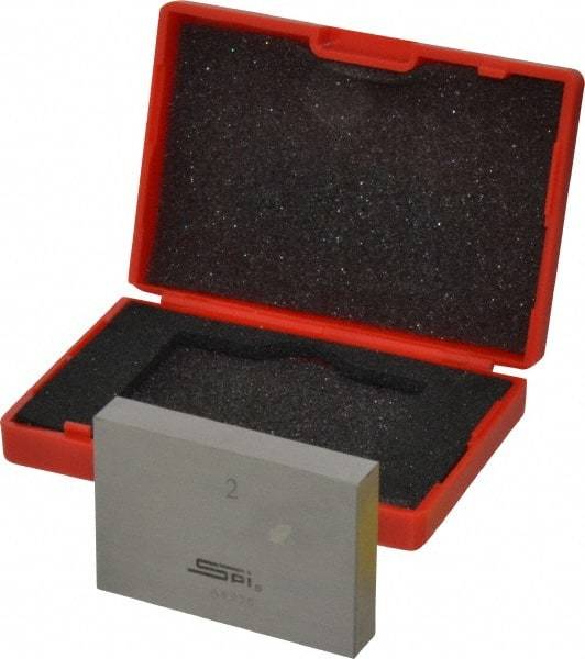 SPI - 2" Rectangular Steel Gage Block - Accuracy Grade AS-1, Includes NIST Traceability Certification - Benchmark Tooling