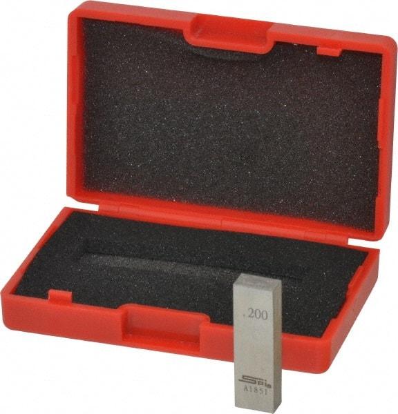 SPI - 0.2" Rectangular Steel Gage Block - Accuracy Grade AS-1, Includes NIST Traceability Certification - Benchmark Tooling