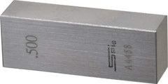 SPI - 0.5" Rectangular Steel Gage Block - Accuracy Grade AS-1, Includes NIST Traceability Certification - Benchmark Tooling