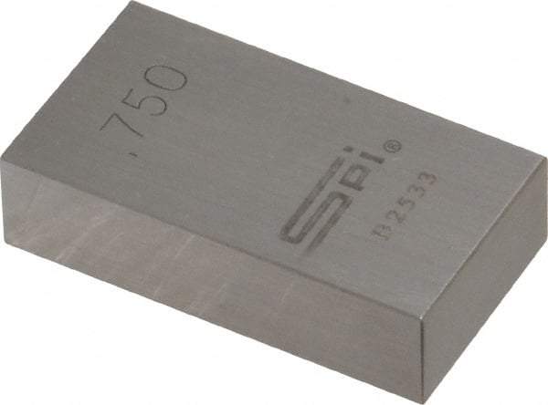 SPI - 0.75" Rectangular Steel Gage Block - Accuracy Grade AS-1, Includes NIST Traceability Certification - Benchmark Tooling