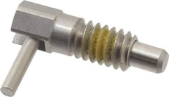 Vlier - 1/4-20 Thread, 1/2" Thread Length, 0.16" Plunger Diam, 0.12 Lb Init to 0.5 Lb Final End Force, Stainless Steel Locking L Handle Plunger - 3/4" Body Length, 1/2" Length Under Head, Locking Element, 0.2" Plunger Projection - Benchmark Tooling