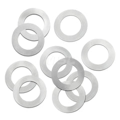 Round Shims; Shim Type: Arbor Shim; Thickness: .020; Inside Diameter: .5″; Outside Diameter: .75″; Material: Steel