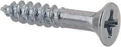 Value Collection - #4, 5/8" OAL, Phillips Drive, Flat Head Wood Screw - Zinc Plated Steel, Grade 2 - Benchmark Tooling