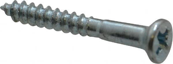Value Collection - #5, 1" OAL, Phillips Drive, Flat Head Wood Screw - Zinc Plated Steel, Grade 2 - Benchmark Tooling