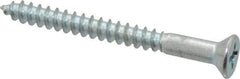 Value Collection - #6, 1-1/2" OAL, Phillips Drive, Flat Head Wood Screw - Zinc Plated Steel, Grade 2 - Benchmark Tooling