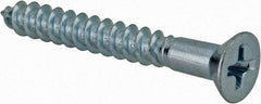 Value Collection - #7, 1-1/4" OAL, Phillips Drive, Flat Head Wood Screw - Zinc Plated Steel, Grade 2 - Benchmark Tooling