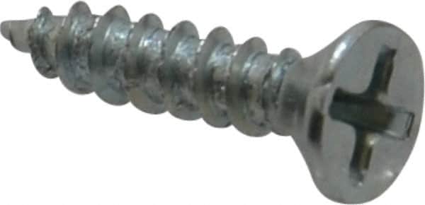 Value Collection - #8, 3/4" OAL, Phillips Drive, Flat Head Wood Screw - Zinc Plated Steel, Grade 2 - Benchmark Tooling