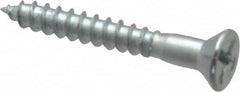Value Collection - #8, 1-1/4" OAL, Phillips Drive, Flat Head Wood Screw - Zinc Plated Steel, Grade 2 - Benchmark Tooling