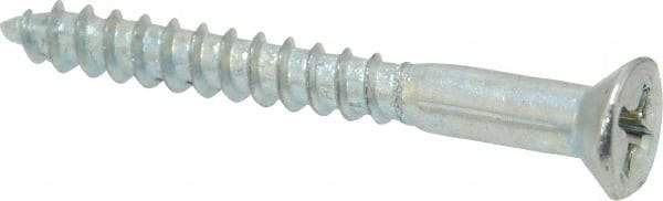 Value Collection - #8, 1-1/2" OAL, Phillips Drive, Flat Head Wood Screw - Zinc Plated Steel, Grade 2 - Benchmark Tooling