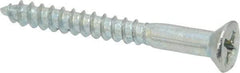 Value Collection - #8, 1-1/2" OAL, Phillips Drive, Flat Head Wood Screw - Zinc Plated Steel, Grade 2 - Benchmark Tooling