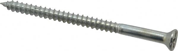 Value Collection - #8, 2-1/2" OAL, Phillips Drive, Flat Head Wood Screw - Zinc Plated Steel, Grade 2 - Benchmark Tooling