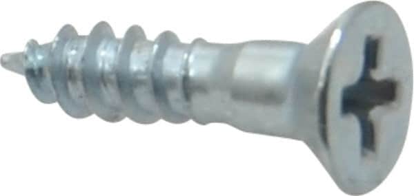 Value Collection - #9, 3/4" OAL, Phillips Drive, Flat Head Wood Screw - ASME B18.6.1, Zinc Plated Steel, Grade 2 - Benchmark Tooling