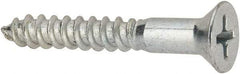 Value Collection - #9, 1-1/4" OAL, Phillips Drive, Flat Head Wood Screw - ASME B18.6.1, Zinc Plated Steel, Grade 2 - Benchmark Tooling