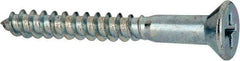 Value Collection - #9, 1-1/2" OAL, Phillips Drive, Flat Head Wood Screw - ASME B18.6.1, Zinc Plated Steel, Grade 2 - Benchmark Tooling