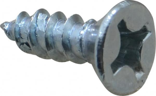 Value Collection - #10, 5/8" OAL, Phillips Drive, Flat Head Wood Screw - Zinc Plated Steel, Grade 2 - Benchmark Tooling
