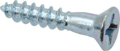 Value Collection - #10, 1" OAL, Phillips Drive, Flat Head Wood Screw - ASME B18.6.1, Zinc Plated Steel, Grade 2 - Benchmark Tooling