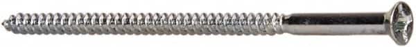 Value Collection - #10, 4" OAL, Phillips Drive, Flat Head Wood Screw - ASME B18.6.1, Zinc Plated Steel, Grade 2 - Benchmark Tooling