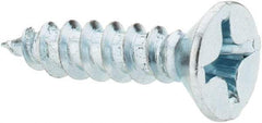 Value Collection - #12, 1" OAL, Phillips Drive, Flat Head Wood Screw - ASME B18.6.1, Zinc Plated Steel, Grade 2 - Benchmark Tooling