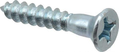 Value Collection - #12, 1-1/4" OAL, Phillips Drive, Flat Head Wood Screw - ASME B18.6.1, Zinc Plated Steel, Grade 2 - Benchmark Tooling