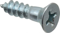 Value Collection - #14, 1" OAL, Phillips Drive, Flat Head Wood Screw - ASME B18.6.1, Zinc Plated Steel, Grade 2 - Benchmark Tooling