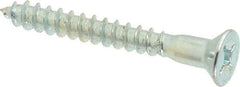 Value Collection - #14, 2" OAL, Phillips Drive, Flat Head Wood Screw - ASME B18.6.1, Zinc Plated Steel, Grade 2 - Benchmark Tooling