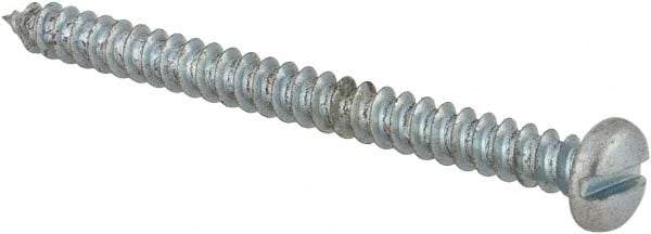 Made in USA - #6 Pan Head Slotted Sheet Metal Screw - Steel, 1-3/4" Length Under Head, Grade 2 - Benchmark Tooling