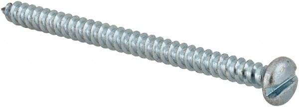 Made in USA - #6 Pan Head Slotted Sheet Metal Screw - Steel, 2" Length Under Head, Grade 2 - Benchmark Tooling