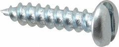 Value Collection - #12 Pan Head Slotted Sheet Metal Screw - Steel, 1" Length Under Head, Grade 2 - Benchmark Tooling
