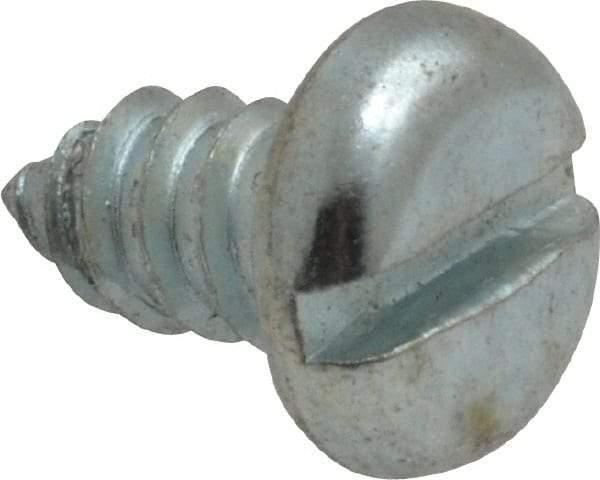 Value Collection - #14 Pan Head Slotted Sheet Metal Screw - Steel, 1/2" Length Under Head, Grade 2 - Benchmark Tooling