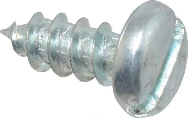 Value Collection - #14 Pan Head Slotted Sheet Metal Screw - Steel, 5/8" Length Under Head, Grade 2 - Benchmark Tooling