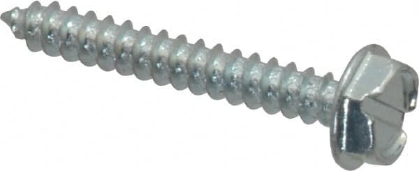 Value Collection - #6 Hex Washer Head Slotted Sheet Metal Screw - Steel, 1" Length Under Head, Grade 2 - Benchmark Tooling