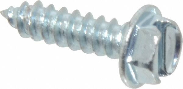 Value Collection - #8 Hex Washer Head Slotted Sheet Metal Screw - Steel, 5/8" Length Under Head, Grade 2 - Benchmark Tooling