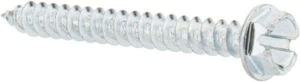 Value Collection - #8 Hex Washer Head Slotted Sheet Metal Screw - Steel, 1-1/2" Length Under Head, Grade 2 - Benchmark Tooling