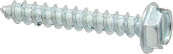 Value Collection - #10 Hex Washer Head Slotted Sheet Metal Screw - Steel, 1-1/4" Length Under Head, Grade 2 - Benchmark Tooling