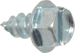 Value Collection - #14 Hex Washer Head Slotted Sheet Metal Screw - Steel, 1/2" Length Under Head, Grade 2 - Benchmark Tooling