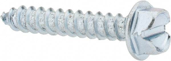 Value Collection - #14 Hex Washer Head Slotted Sheet Metal Screw - Steel, 1-1/2" Length Under Head, Grade 2 - Benchmark Tooling