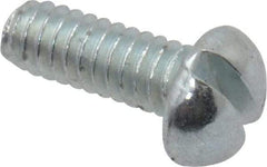 Value Collection - #2-56 UNC, 1/4" Length Under Head Slotted Drive Machine Screw - Round Head, Grade J82 Steel, Zinc-Plated Finish, Without Washer - Benchmark Tooling