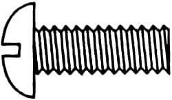 Value Collection - #5-40 UNC, 7/16" Length Under Head Slotted Drive Machine Screw - Round Head, Grade J82 Steel, Zinc-Plated Finish, Without Washer - Benchmark Tooling