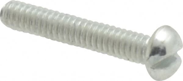 Value Collection - #2-56 UNC, 1/2" Length Under Head Slotted Drive Machine Screw - Round Head, Grade J82 Steel, Zinc-Plated Finish, Without Washer - Benchmark Tooling