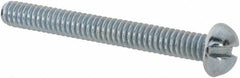 Value Collection - #3-48 UNC, 7/8" Length Under Head Slotted Drive Machine Screw - Round Head, Alloy Steel, Zinc-Plated Finish, Without Washer - Benchmark Tooling
