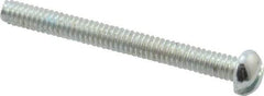 Value Collection - #3-48 UNC, 1" Length Under Head Slotted Drive Machine Screw - Round Head, Alloy Steel, Zinc-Plated Finish, Without Washer - Benchmark Tooling