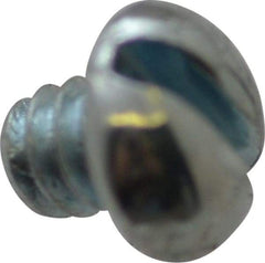 Value Collection - #4-40 UNC, 1/8" Length Under Head Slotted Drive Machine Screw - Round Head, Alloy Steel, Zinc-Plated Finish, Without Washer - Benchmark Tooling