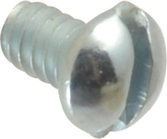 Value Collection - #4-40 UNC, 3/16" Length Under Head Slotted Drive Machine Screw - Round Head, Alloy Steel, Zinc-Plated Finish, Without Washer - Benchmark Tooling