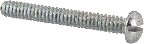 Value Collection - #4-40 UNC, 7/8" Length Under Head Slotted Drive Machine Screw - Round Head, Alloy Steel, Zinc-Plated Finish, Without Washer - Benchmark Tooling
