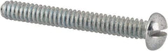 Value Collection - #4-40 UNC, 7/8" Length Under Head Slotted Drive Machine Screw - Round Head, Alloy Steel, Zinc-Plated Finish, Without Washer - Benchmark Tooling