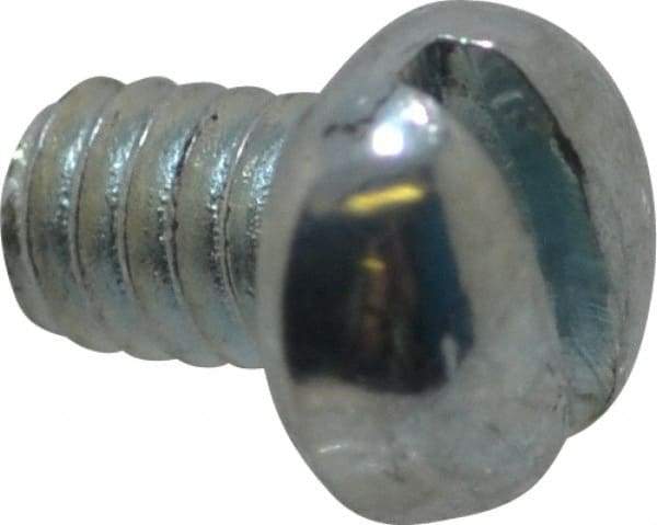 Value Collection - #5-40 UNC, 3/16" Length Under Head Slotted Drive Machine Screw - Round Head, Grade J82 Steel, Zinc-Plated Finish, Without Washer - Benchmark Tooling